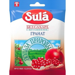 Леденцы зула с витамином С без сахара гранат 60г