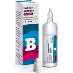 Борная кислота Реневал раствор для местного применения спиртовой 3% 25мл тюбик-кап
