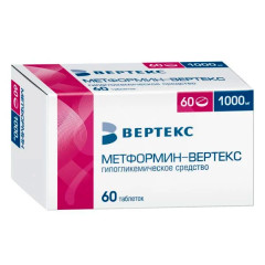 Метформин-Вертекс таблетки 1000мг N60