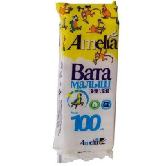 Вата хирургическая нестерильная амелия малыш зиг-заг 100г