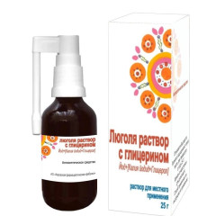 Люголя раствор с глицерином 25г с распылителем Кировская ФФ
