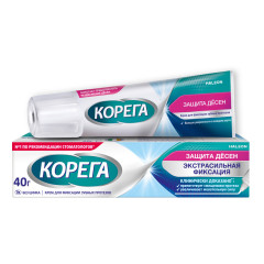 Корега крем для фиксации зубных протезов защита десен 40 г туба