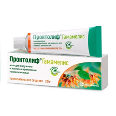 Проктолиф Гамамелис мазь для наружного местого применения гомеопат 30г