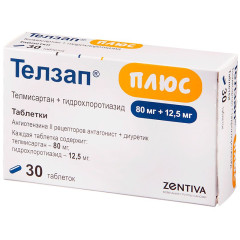 Телзап плюс таблетки 80мг+12,5мг №30