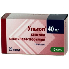 Ультоп капсулы кишечнорастворимые 40мг N28