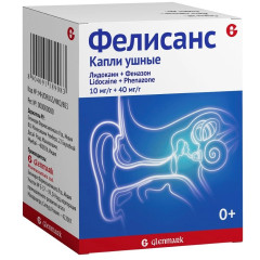 Фелисанс капли ушные 10мг/г+40мг/г 16г