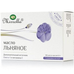 Льняное масло капсулы 0,3г N100 Мирролла