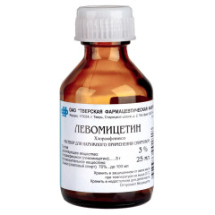 Левомицетин раствор для наружного применения спиртовой 3% 25мл Тверская ФФ