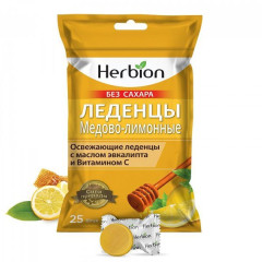 Herbion леденцы со вкусом меда и лимона без сахара 2,5г N25