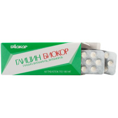 Глицин Биокор с витаминами B6 и B1 таблетки 180мг N60