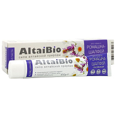 AltaiBio Зубная паста отбеливающая Антитабак Ромашка и Шалфей 75мл