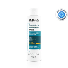 Vichy Деркос Шампунь успокаивающий без сульфатов для чувствительной кожи головы, для поврежденных и сухих волос 200мл