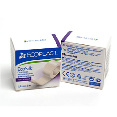 Ecoplast Пластырь фиксирующий текстильный Ecosilk 2,5см X 5м