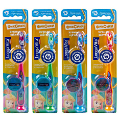 Longa Vita Фиксики детская зубная щетка с защитным колпачком от 3 лет 1шт