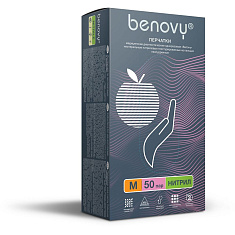 Benovy Перчатки смотровые нитриловые нестерильные неопудренные текстурированные с однократной хлоринацией M N100 розовый