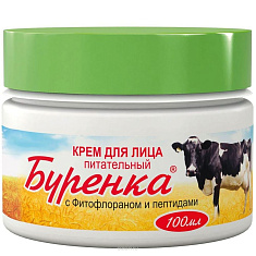 Лошадиная сила Буренка крем для лица питательный с фитофлораном и пептидами 100 мл
