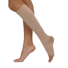 Центр Компресс Чулки компрессионные до колена с открытым мыском 1 класс размер 5 кремовые