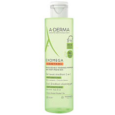 A-Derma ЭКЗОМЕГА Control Cмягчающий очищающий гель 2 в 1 200мл