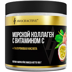 Awochactive Коллаген морской с витамином С порошок персик-маракуйя 150г