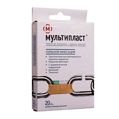 Лейкопластырь Мультипласт бактерицидный сильной фиксации 1,9х7,2см N20 телесный