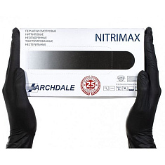 Archdale Nitrimax Перчатки смотровые нитриловые нестерильные неопудренные текстурированные S N50 пар черный