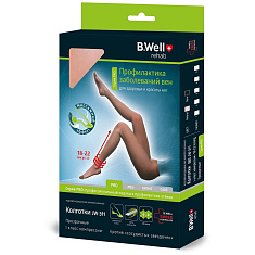 B.Well Колготки MED JW-321 компрессионные прозрачные 22-32 мм рт.ст. 2 класс р.3 Nero