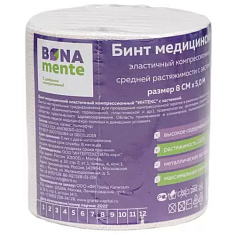 Бинт Bona Mente! Лайт эластичный компрессионный средней растяжимости с застежкой 5м х 8см