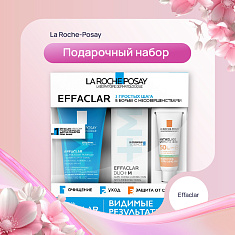 La Roche Posay (Ля Рош-Позе) Эфаклар набор (гель очищ. пенящ.50мл + крем-гель Дуо+М 15мл + флюид Антгелиос 3мл)