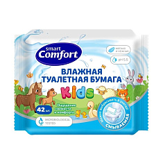 Smart Comfort Kids Туалетная бумага влажная детская с экстрактом ромашки 42шт