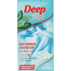 Флоресан Deep depil Восковые полоски для депиляции Unisex с мятой N20