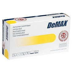 Archdale Demax Перчатки смотровые латексные нестерильные неопудренные текстурированные M N50 пар