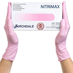 Archdale Nitrimax Перчатки смотровые нитриловые нестерильные неопудренные текстурированные M N50 пар розовый