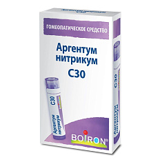 Аргентум Нитрикум С30 Гомеопатический монокомпонентный препарат гранулы гомеопатические 4г Буарон