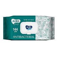 AURA Влажные салфетки FAMILY для всей семьи антибактериальные с крышкой N144