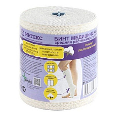 Бинт эластичный средней растяжимости 10см x 5м Интекс