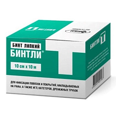 Бинт липкий нетканный Бинтли-Т 10см х 10м