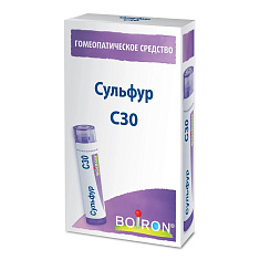 Сульфур С30 Гомеопатический монокомпонентный препарат гранулы гомеопатические 4г Буарон