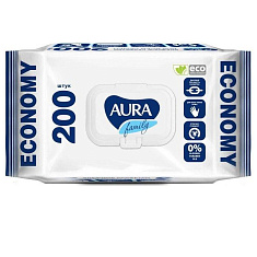 Аура Влажные салфетки для всей семьи FAMILY с крышкой 200шт