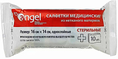 Салфетки стерильные 16х14см нетканые однослойные N10 Angel