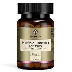 Tetralab Витаминно-минеральный комплекс от А до цинка для детей 3-7 лет таблетки жевательные 900мг N60