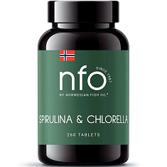 Norwegian Fish Oil Спирулина и хлорелла таблетки 500мг №260