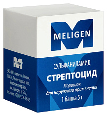 Стрептоцид порошок для наружного применения 5г Мелиген