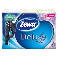 Zewa Платки носовые Делюкс Дизайн трехслойные 10шт спайка 10шт