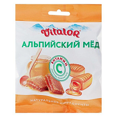 Леденцы Виталор на основе трав с витамином С со вкусом альпийского меда 60г