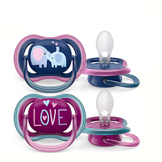 Авент пустышка силиконовая Ultra Air 18мес+ N2 SCF349/22