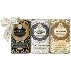 Нести Данте мыло набор Luxury Gold Platinum Black 250г 3шт