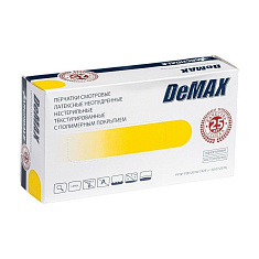 Перчатки смотровые нестерильные латексные DeMax н/о р.L синий N100 50 пар