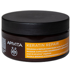 Apivita Hair Маска для волос питательная и восстанавливающая с Растительным Кератином и Мёдом 200мл
