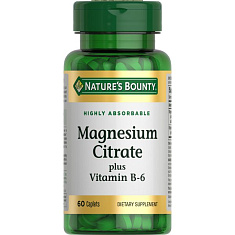 Nature's Bounty Цитрат Магния с витамином B-6  таблетки N60