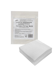 Салфетки стерильные из нетканого материала 8 сложений 7,5х7,5см N10 Divia